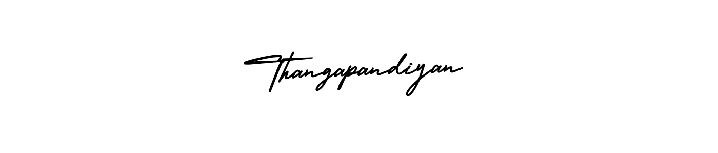 How to make Thangapandiyan signature? AmerikaSignatureDemo-Regular is a professional autograph style. Create handwritten signature for Thangapandiyan name. Thangapandiyan signature style 3 images and pictures png