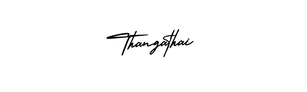 It looks lik you need a new signature style for name Thangathai. Design unique handwritten (AmerikaSignatureDemo-Regular) signature with our free signature maker in just a few clicks. Thangathai signature style 3 images and pictures png