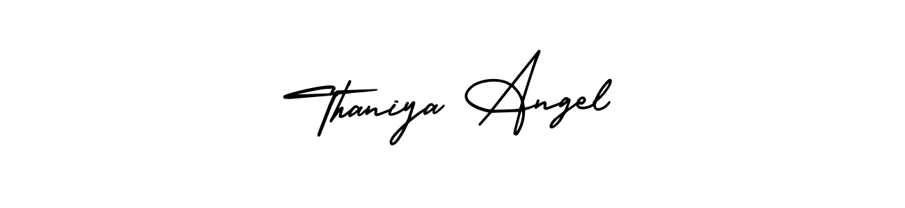 if you are searching for the best signature style for your name Thaniya Angel. so please give up your signature search. here we have designed multiple signature styles  using AmerikaSignatureDemo-Regular. Thaniya Angel signature style 3 images and pictures png