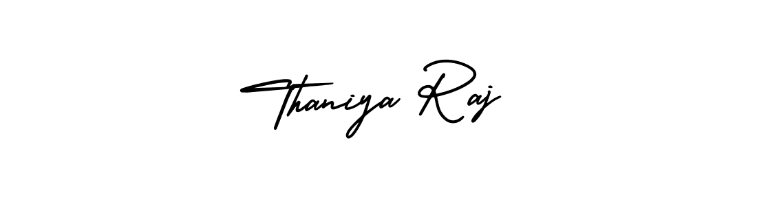 Thaniya Raj stylish signature style. Best Handwritten Sign (AmerikaSignatureDemo-Regular) for my name. Handwritten Signature Collection Ideas for my name Thaniya Raj. Thaniya Raj signature style 3 images and pictures png