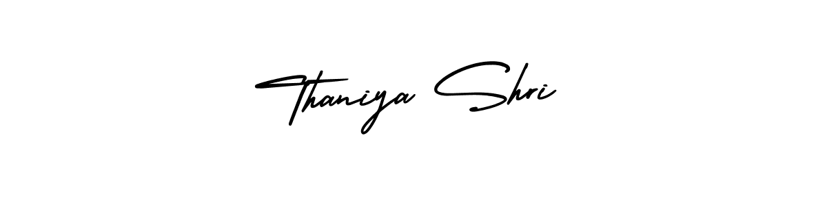 This is the best signature style for the Thaniya Shri name. Also you like these signature font (AmerikaSignatureDemo-Regular). Mix name signature. Thaniya Shri signature style 3 images and pictures png