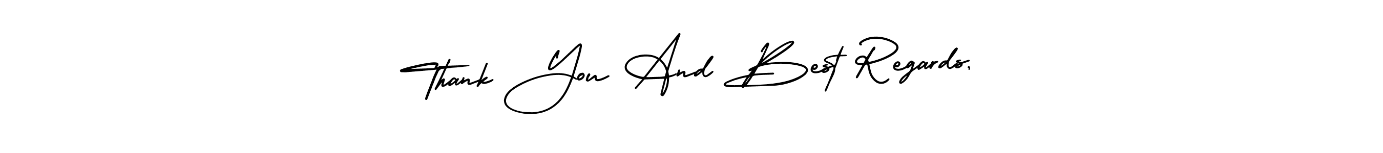 This is the best signature style for the Thank You And Best Regards, name. Also you like these signature font (AmerikaSignatureDemo-Regular). Mix name signature. Thank You And Best Regards, signature style 3 images and pictures png