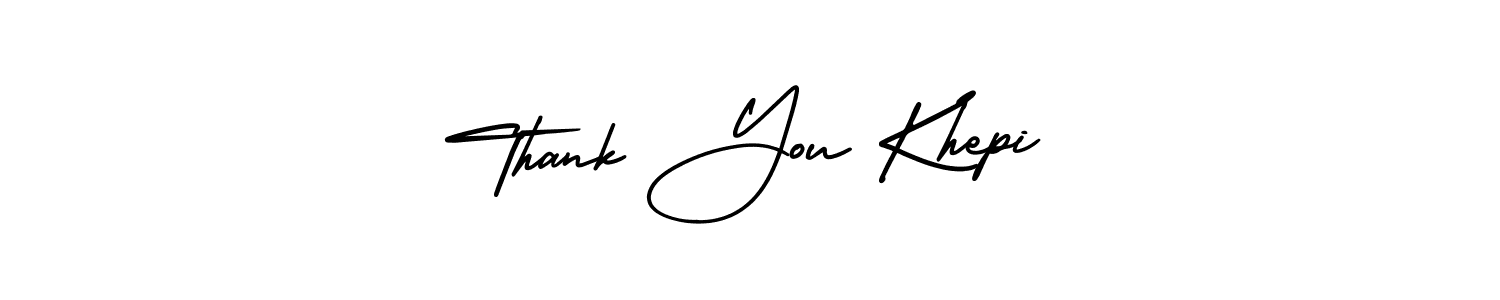 Make a short Thank You Khepi signature style. Manage your documents anywhere anytime using AmerikaSignatureDemo-Regular. Create and add eSignatures, submit forms, share and send files easily. Thank You Khepi signature style 3 images and pictures png