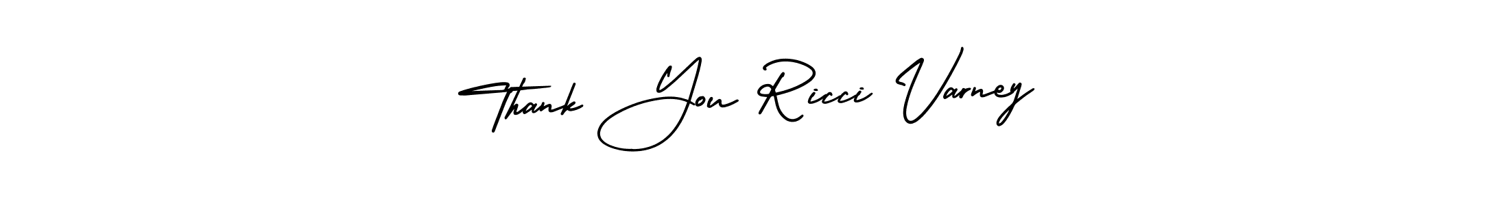 if you are searching for the best signature style for your name Thank You Ricci Varney. so please give up your signature search. here we have designed multiple signature styles  using AmerikaSignatureDemo-Regular. Thank You Ricci Varney signature style 3 images and pictures png