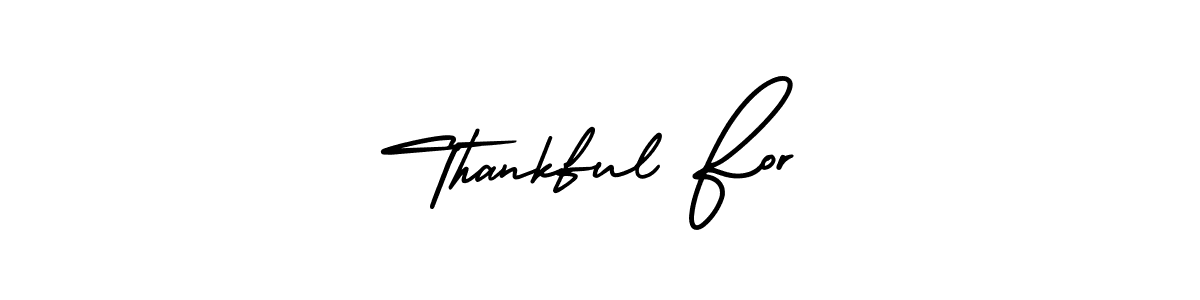 How to make Thankful For name signature. Use AmerikaSignatureDemo-Regular style for creating short signs online. This is the latest handwritten sign. Thankful For signature style 3 images and pictures png