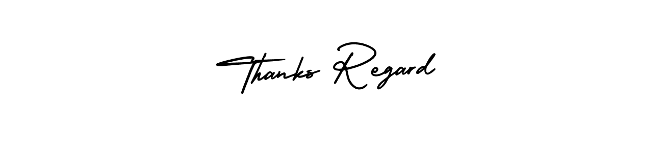 How to make Thanks Regard name signature. Use AmerikaSignatureDemo-Regular style for creating short signs online. This is the latest handwritten sign. Thanks Regard signature style 3 images and pictures png