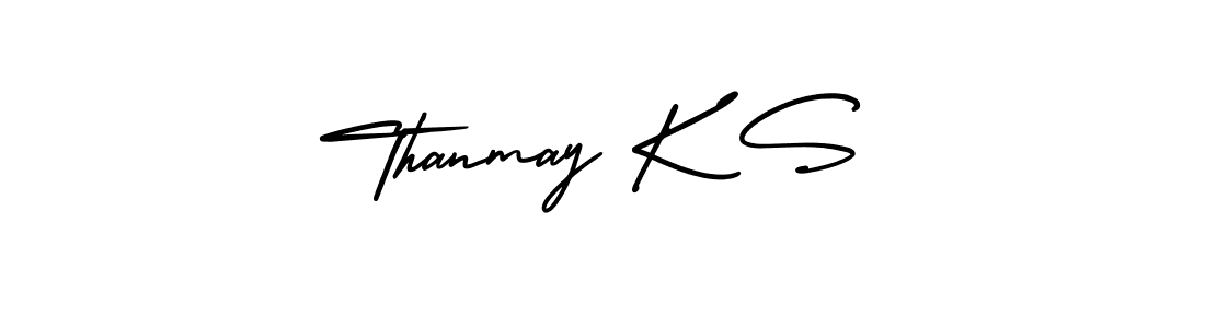 How to Draw Thanmay K S signature style? AmerikaSignatureDemo-Regular is a latest design signature styles for name Thanmay K S. Thanmay K S signature style 3 images and pictures png