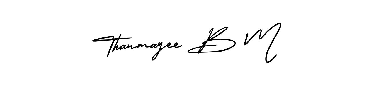 Make a beautiful signature design for name Thanmayee B M. Use this online signature maker to create a handwritten signature for free. Thanmayee B M signature style 3 images and pictures png