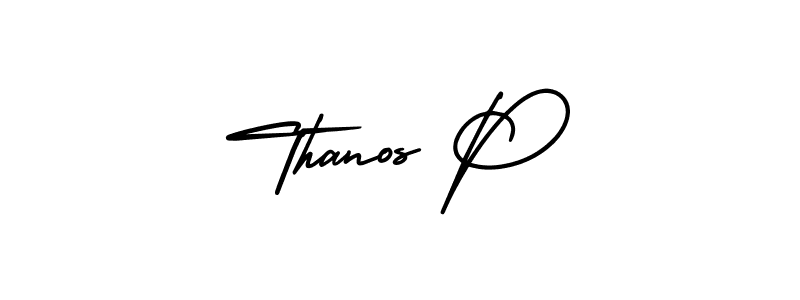 Thanos P stylish signature style. Best Handwritten Sign (AmerikaSignatureDemo-Regular) for my name. Handwritten Signature Collection Ideas for my name Thanos P. Thanos P signature style 3 images and pictures png