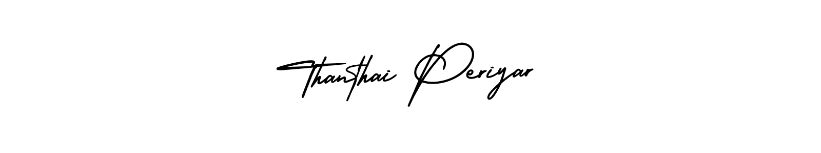 You should practise on your own different ways (AmerikaSignatureDemo-Regular) to write your name (Thanthai Periyar) in signature. don't let someone else do it for you. Thanthai Periyar signature style 3 images and pictures png