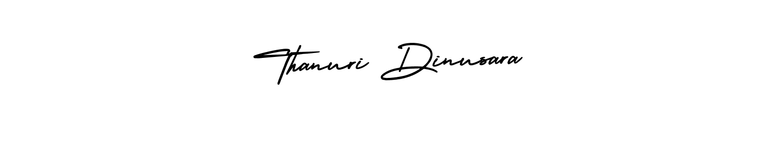 The best way (AmerikaSignatureDemo-Regular) to make a short signature is to pick only two or three words in your name. The name Thanuri Dinusara include a total of six letters. For converting this name. Thanuri Dinusara signature style 3 images and pictures png