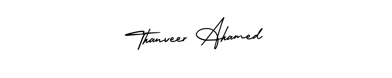 It looks lik you need a new signature style for name Thanveer Ahamed. Design unique handwritten (AmerikaSignatureDemo-Regular) signature with our free signature maker in just a few clicks. Thanveer Ahamed signature style 3 images and pictures png