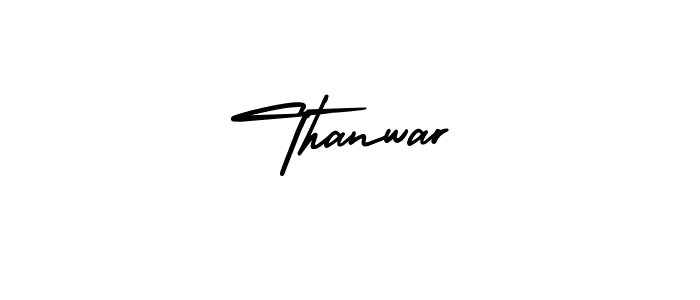 It looks lik you need a new signature style for name Thanwar. Design unique handwritten (AmerikaSignatureDemo-Regular) signature with our free signature maker in just a few clicks. Thanwar signature style 3 images and pictures png