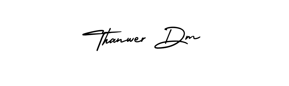 How to make Thanwer Dm name signature. Use AmerikaSignatureDemo-Regular style for creating short signs online. This is the latest handwritten sign. Thanwer Dm signature style 3 images and pictures png