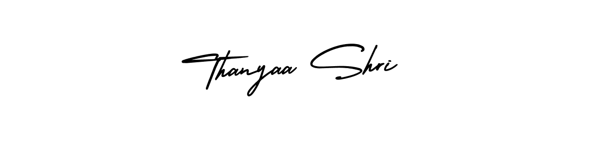 How to make Thanyaa Shri name signature. Use AmerikaSignatureDemo-Regular style for creating short signs online. This is the latest handwritten sign. Thanyaa Shri signature style 3 images and pictures png