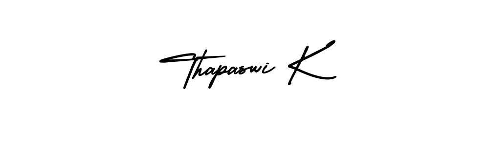 Use a signature maker to create a handwritten signature online. With this signature software, you can design (AmerikaSignatureDemo-Regular) your own signature for name Thapaswi K. Thapaswi K signature style 3 images and pictures png