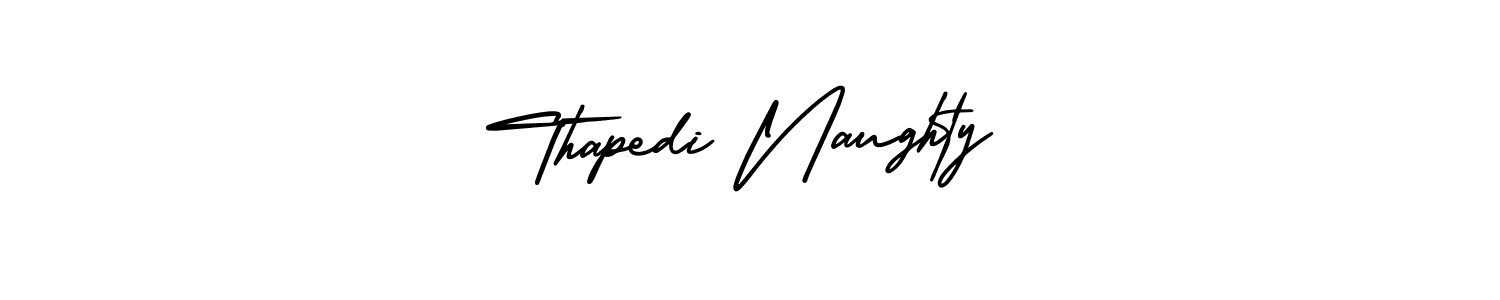 How to make Thapedi Naughty name signature. Use AmerikaSignatureDemo-Regular style for creating short signs online. This is the latest handwritten sign. Thapedi Naughty signature style 3 images and pictures png