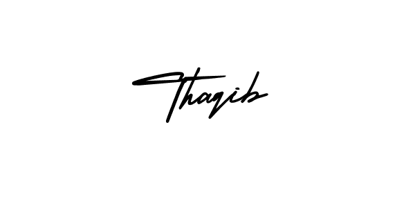 Design your own signature with our free online signature maker. With this signature software, you can create a handwritten (AmerikaSignatureDemo-Regular) signature for name Thaqib. Thaqib signature style 3 images and pictures png