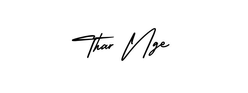 How to make Thar Nge name signature. Use AmerikaSignatureDemo-Regular style for creating short signs online. This is the latest handwritten sign. Thar Nge signature style 3 images and pictures png