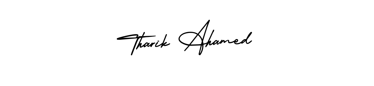 How to make Tharik Ahamed name signature. Use AmerikaSignatureDemo-Regular style for creating short signs online. This is the latest handwritten sign. Tharik Ahamed signature style 3 images and pictures png
