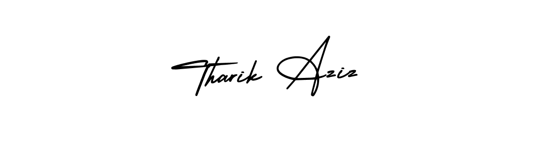 It looks lik you need a new signature style for name Tharik Aziz. Design unique handwritten (AmerikaSignatureDemo-Regular) signature with our free signature maker in just a few clicks. Tharik Aziz signature style 3 images and pictures png