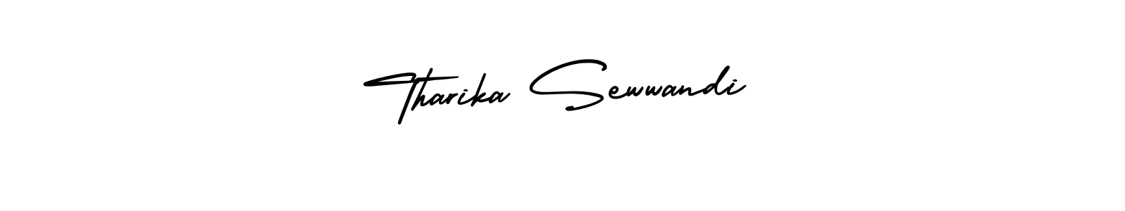 AmerikaSignatureDemo-Regular is a professional signature style that is perfect for those who want to add a touch of class to their signature. It is also a great choice for those who want to make their signature more unique. Get Tharika Sewwandi name to fancy signature for free. Tharika Sewwandi signature style 3 images and pictures png