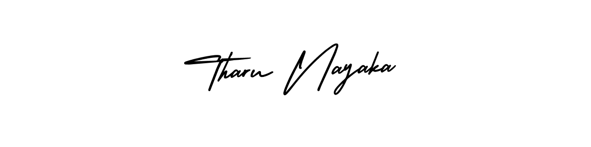 You should practise on your own different ways (AmerikaSignatureDemo-Regular) to write your name (Tharu Nayaka) in signature. don't let someone else do it for you. Tharu Nayaka signature style 3 images and pictures png
