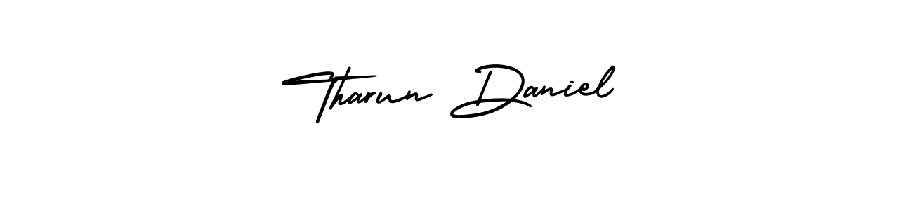 Also You can easily find your signature by using the search form. We will create Tharun Daniel name handwritten signature images for you free of cost using AmerikaSignatureDemo-Regular sign style. Tharun Daniel signature style 3 images and pictures png