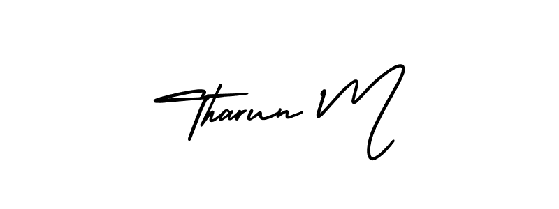 Make a short Tharun M signature style. Manage your documents anywhere anytime using AmerikaSignatureDemo-Regular. Create and add eSignatures, submit forms, share and send files easily. Tharun M signature style 3 images and pictures png