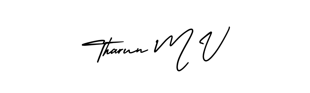 Also You can easily find your signature by using the search form. We will create Tharun M V name handwritten signature images for you free of cost using AmerikaSignatureDemo-Regular sign style. Tharun M V signature style 3 images and pictures png