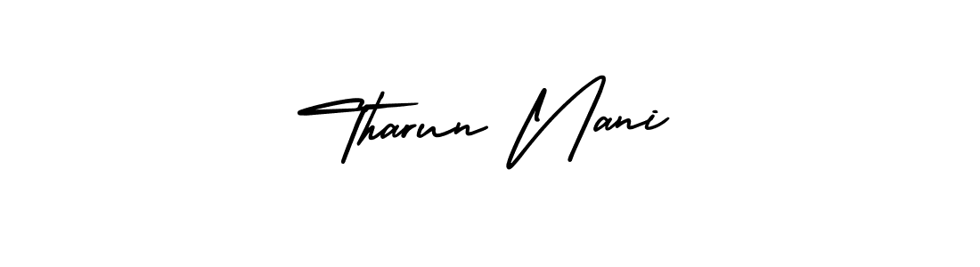How to make Tharun Nani name signature. Use AmerikaSignatureDemo-Regular style for creating short signs online. This is the latest handwritten sign. Tharun Nani signature style 3 images and pictures png