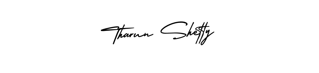 How to make Tharun Shetty name signature. Use AmerikaSignatureDemo-Regular style for creating short signs online. This is the latest handwritten sign. Tharun Shetty signature style 3 images and pictures png