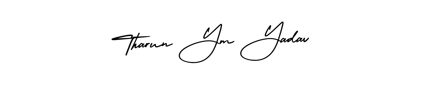 Also You can easily find your signature by using the search form. We will create Tharun Ym Yadav name handwritten signature images for you free of cost using AmerikaSignatureDemo-Regular sign style. Tharun Ym Yadav signature style 3 images and pictures png