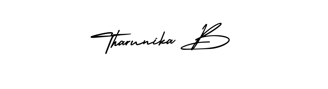 Check out images of Autograph of Tharunika B name. Actor Tharunika B Signature Style. AmerikaSignatureDemo-Regular is a professional sign style online. Tharunika B signature style 3 images and pictures png