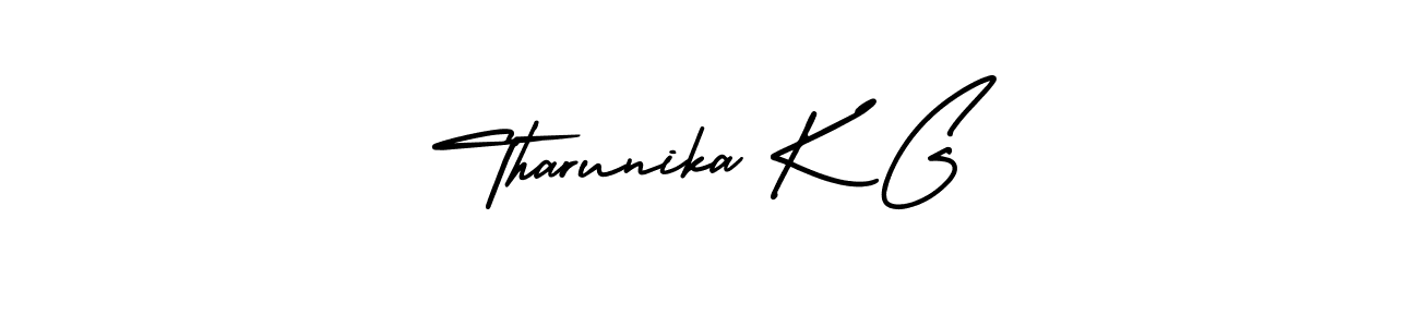 Tharunika K G stylish signature style. Best Handwritten Sign (AmerikaSignatureDemo-Regular) for my name. Handwritten Signature Collection Ideas for my name Tharunika K G. Tharunika K G signature style 3 images and pictures png