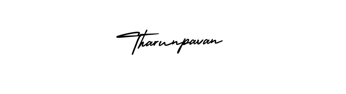 How to Draw Tharunpavan signature style? AmerikaSignatureDemo-Regular is a latest design signature styles for name Tharunpavan. Tharunpavan signature style 3 images and pictures png