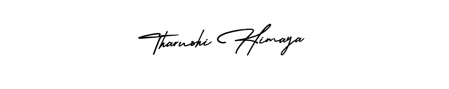 Tharushi Himaya stylish signature style. Best Handwritten Sign (AmerikaSignatureDemo-Regular) for my name. Handwritten Signature Collection Ideas for my name Tharushi Himaya. Tharushi Himaya signature style 3 images and pictures png