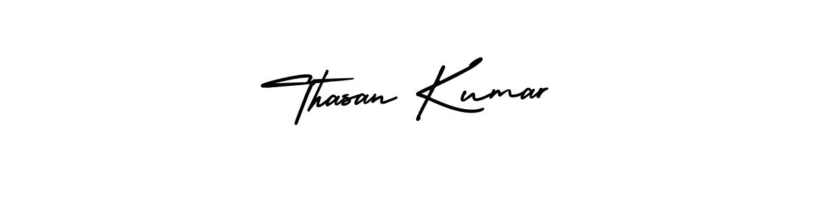 Make a short Thasan Kumar signature style. Manage your documents anywhere anytime using AmerikaSignatureDemo-Regular. Create and add eSignatures, submit forms, share and send files easily. Thasan Kumar signature style 3 images and pictures png