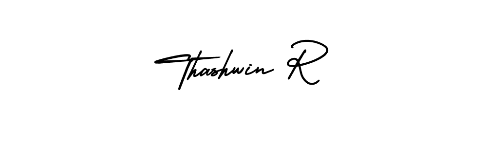 It looks lik you need a new signature style for name Thashwin R. Design unique handwritten (AmerikaSignatureDemo-Regular) signature with our free signature maker in just a few clicks. Thashwin R signature style 3 images and pictures png