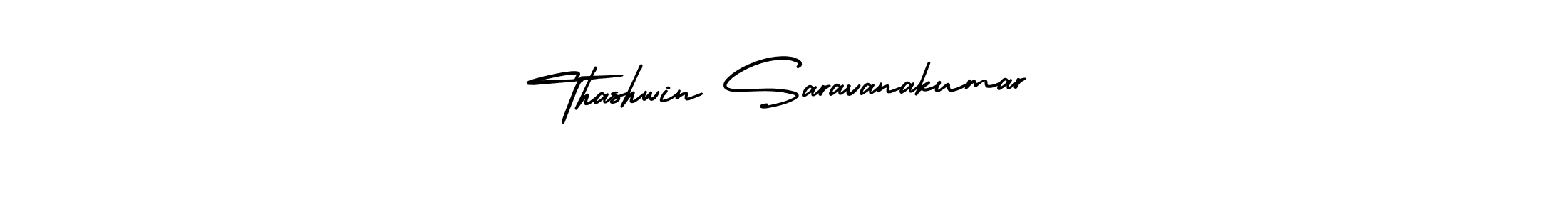 How to make Thashwin Saravanakumar name signature. Use AmerikaSignatureDemo-Regular style for creating short signs online. This is the latest handwritten sign. Thashwin Saravanakumar signature style 3 images and pictures png