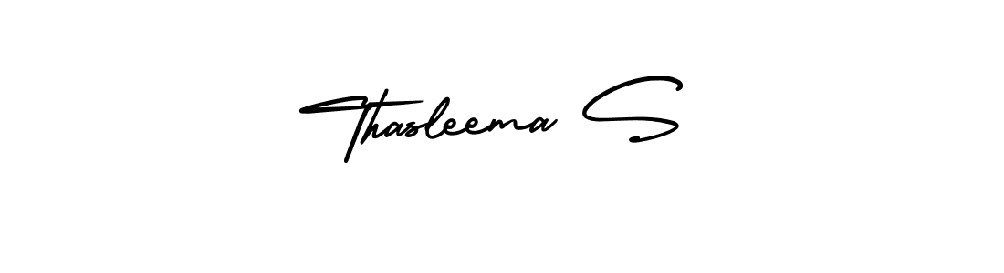 Best and Professional Signature Style for Thasleema S. AmerikaSignatureDemo-Regular Best Signature Style Collection. Thasleema S signature style 3 images and pictures png