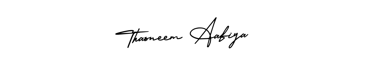 It looks lik you need a new signature style for name Thasneem Aafiya. Design unique handwritten (AmerikaSignatureDemo-Regular) signature with our free signature maker in just a few clicks. Thasneem Aafiya signature style 3 images and pictures png