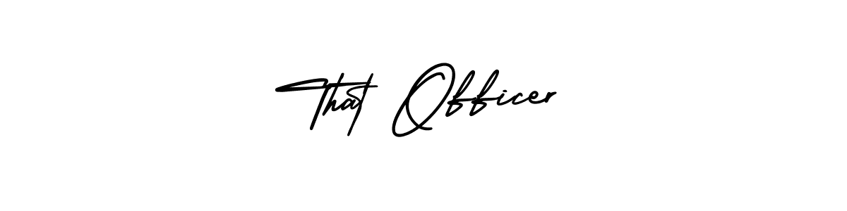 The best way (AmerikaSignatureDemo-Regular) to make a short signature is to pick only two or three words in your name. The name That Officer include a total of six letters. For converting this name. That Officer signature style 3 images and pictures png