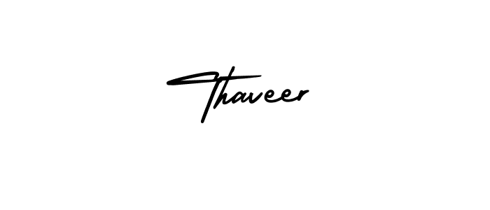 You should practise on your own different ways (AmerikaSignatureDemo-Regular) to write your name (Thaveer) in signature. don't let someone else do it for you. Thaveer signature style 3 images and pictures png