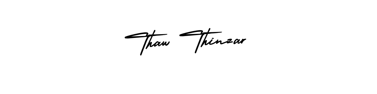 The best way (AmerikaSignatureDemo-Regular) to make a short signature is to pick only two or three words in your name. The name Thaw Thinzar include a total of six letters. For converting this name. Thaw Thinzar signature style 3 images and pictures png