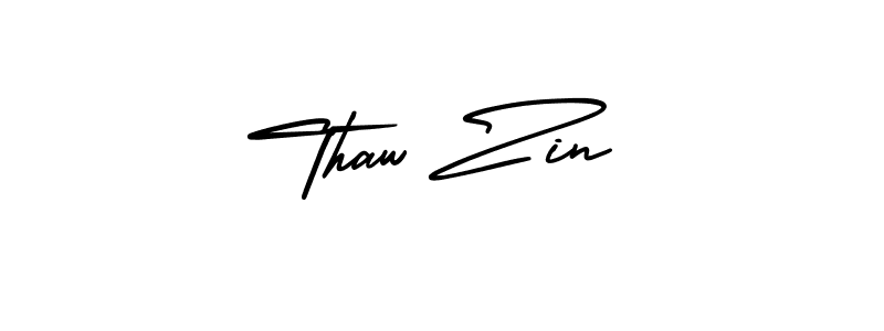 Use a signature maker to create a handwritten signature online. With this signature software, you can design (AmerikaSignatureDemo-Regular) your own signature for name Thaw Zin. Thaw Zin signature style 3 images and pictures png