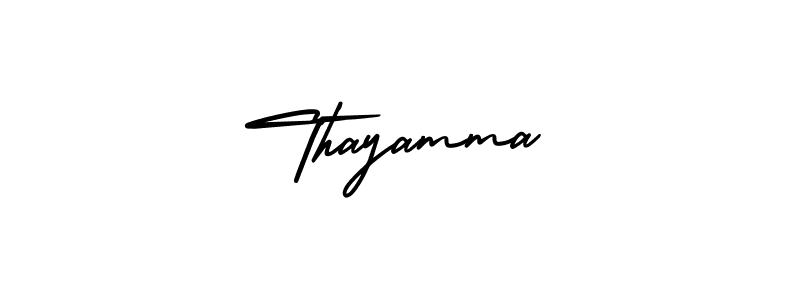 How to make Thayamma name signature. Use AmerikaSignatureDemo-Regular style for creating short signs online. This is the latest handwritten sign. Thayamma signature style 3 images and pictures png