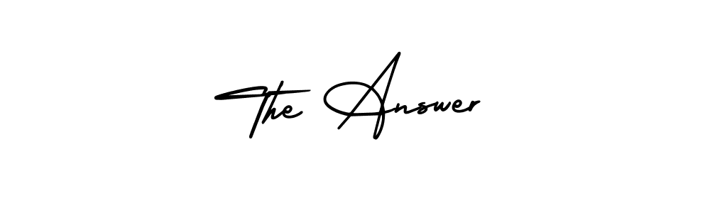 How to Draw The Answer signature style? AmerikaSignatureDemo-Regular is a latest design signature styles for name The Answer. The Answer signature style 3 images and pictures png