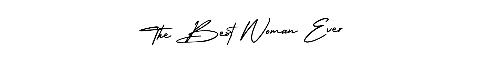 You should practise on your own different ways (AmerikaSignatureDemo-Regular) to write your name (The Best Woman Ever) in signature. don't let someone else do it for you. The Best Woman Ever signature style 3 images and pictures png