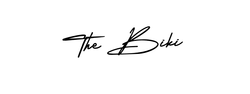 The Biki stylish signature style. Best Handwritten Sign (AmerikaSignatureDemo-Regular) for my name. Handwritten Signature Collection Ideas for my name The Biki. The Biki signature style 3 images and pictures png